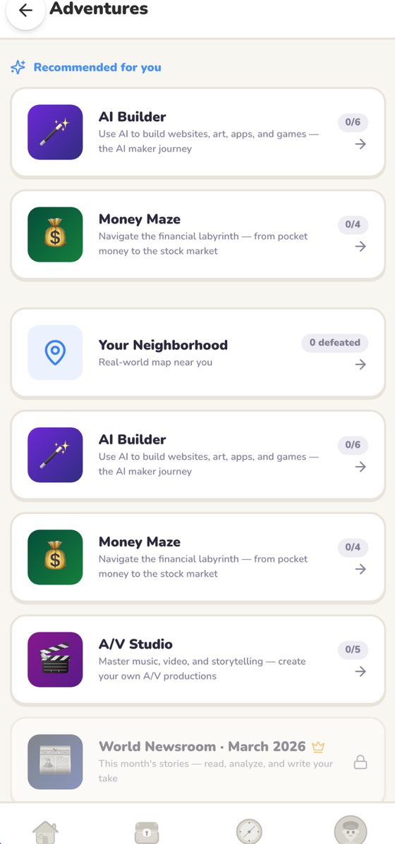 Vibo app, adventure worlds